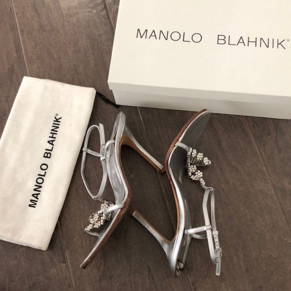 Manolo Blahnik Silver Heels - Picture 10 of 10